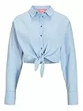 JJXX Jxwindy Seersucker LS Knot Shirt Wvn Sn Camisa, Little Boy Blue/Detail:Striped, M Mujeres