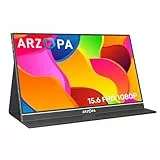 ARZOPA S1 Table Monitor Portátil Full HD de 15,6' y 1920x1080 Píxeles, Pantalla Móvil Externa IPS con HDMI/Tipo-C/USB-C para Portátil/PC/Mac/PS4/Xbox