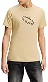 KARL LAGERFELD JEANS, Hombres, Camiseta Ajustada De Manga Corta con Logotipo De Anillo, Corte Slim, Beige, M