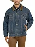 Wrangler Chaqueta vaquera con forro de estilo occidental para hombre, Denim/Blanket, XX-Large