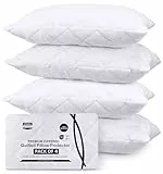Utopia Bedding Protectores de Almohada 50x75 cm, Paquete de 4 Fundas de Almohada Acolchadas con Cremallera, Funda de Almohada de Microfibra Suave y Transpirable (Blanco)