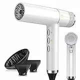 Slopehill Secador de Pelo Profesional Iónico con Motor sin Escobillas Exclusivo | Microfiltro Innovador | Tecnología Oxy Activo | Pantalla LED | 268g Súper Ligero, 2000W (Blanco)