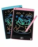 2 Piezas Tablero de escritura LCD Pantalla del tablero de dibujo de 8,5 pulgadas Ecológico Bloc de escritura de colores brillantes Juguete educativo Regalo para niños de 3 a 6 años Niña