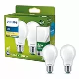 Philips Lighting Bombilla LED Ultraeficiente, 4 W Equivalente a 60 W, E27 A60, Luz Cálida 2700K, Eficiencia Energética A, Pack 2 unidades