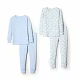 Amazon Essentials x Sofia Grainge - Pijama Unisex de algodón Ajustada para bebés, Paquete de 2, Azul Claro/Oso Polar, 24 Meses