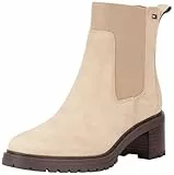 Tommy Hilfiger Botines Chelsea Mujer Flag Mid Heel Suede de Ante, Beige (Beige), 39 EU