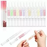 15Pcs Aceite Cuticulas Uñas, AISEELY Aceite Hidratante de Cutícula, Mezcla de Sabores Fortalecedor de Uñas para la Reparación de Uñas Secas y Agrietadas y el Cuidado de Las Uñas