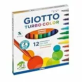 GIOTTO Turbocolor, Rotuladores, Punta Fina, Punta 2.8mm, Colores Surtidos, 12 unidades