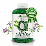 Soria Natural Verde de Alfalfa - Fuente Rica en Vitaminas, Minerales y Clorofila - Suplemento para Energía y Salud Digestiva, Capilar, Piel y Uñas - Antioxidante Natural - 240 cápsulas