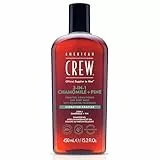 American Crew 3 en 1 Manzanilla y Pino, Champú Acondicionador y Gel de Ducha, Limpia e Hidrata el Cabello y Cuerpo, Mantiene y Repone la Barrera de Hidratación, Aroma Tranquilizante y Relajante