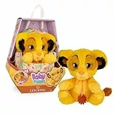 BABY PAWS Simba, Peluche Interactivo, con Sonidos Que Abre y Cierra los Ojos e Incluye una Bolsa para Llevarlo Contigo, Juguete Regalo para Niños y Niñas de 3 Años o Más