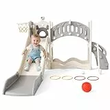 Tobogán, Tobogán para niños, Equipo de Juego Suave para niños pequeños, Estructuras de Escalada para jardín, Tobogán para niños de Interior y Exterior (HJT-1203)