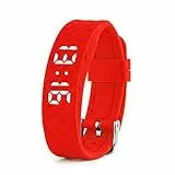Reloj con recordatorio vibrador (Instrucciones en español): con hasta 10 alarmas personales o recordatorios de píldoras por día (Rojo, Grande)