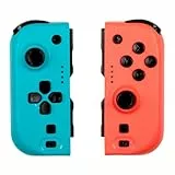 Konix Par de mandos Joypads para Nintendo Switch y Switch OLED - Autonomía 8 h - Función vibración - Azul y rojo
