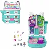 Polly Pocket x “La casa de muñecas de Gabby” Estuche Conjunto de juego y muñequitas, incluye 9 accesorios temáticos y a las mascotas Pandy Patitas, Muffin y Siregata, JFV02