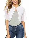 Irevial Bolero Mujer Fiesta Elegante Cardigan Corto Torera de Gasa Mujer Ligera Cardigan Shrug Top Chiffon Transparente Torera Boda Chal de Fiesta para Primavera Verano