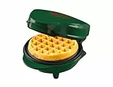 Bestron Mini Gofrera, Christmas Edition, Edición Limitada, Waffle Maker con revestimiento antiadherente, ideal para Navidad, fiestas o como regalo, tamaño del waffle: 10 cm, Color: verde mate