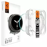 Spigen Glas.tR EZ Fit Protector Pantalla para Samsung Galaxy Watch8, 44mm, 2 Unidades, Instalación Fácil, No compatible con fundas, Alta Definicion, Tacto preciso, Dureza 9H