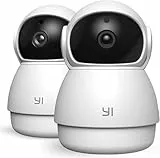 YI Camara de Vigilancia Interior Dome Guard 2K, PTZ 360° Camara WiFi 2.4Ghz Camara IP, Detección Movimiento, Visión Nocturna, Notificación Tiempo Real, Compatible Alexa, 2 Piezas