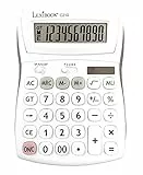 Lexibook, Calculadora de Escritorio de 10 dígitos con Pantalla Plegable, Funciones básicas y de Memoria, Teclas Grandes y Pantalla para Oficina, Escuela, hogar, Solar y Pilas, Blanco/Gris, C210