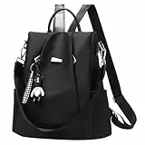 Eshow Mochila Antirrobo para Mujeres y Chicas, se Puede como Bolso de Hombro o Bolsa Bandolera, Adecuado para Viaje Escuela Compras y Trabajo Negro