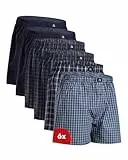 DANISH ENDURANCE Calzoncillos Hombre Boxer de Tela, 100% Algodon Organico Premium, Pack de 4 y 6, Azul/Gris Mixto, 4XL
