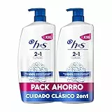 H&S Classic Champú y Acondicionador Anticaspa 2en1 2x1000ml, con Dispensador. Hasta 100% de Protección Anticaspa. Para Todo Tipo de Pelo y Cuero Cabelludo. Uso Diario. Limpieza profunda, New Version