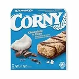 Corny - Barritas de Cereales con Chocolate y Coco, Sin aceite de palma ni Conservantes - Pack 6x25gr