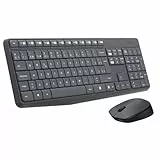 Logitech MK235 Combo Teclado y Ratón para Windows, 2,4 GHz con Receptor USB, Ratón Inalámbrico, 15 Teclas con Función, Batería de 3 Años, PC/Portátil, Disposición QWERTY Español - Negro