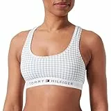 Tommy Hilfiger Sujetador Deportivo para Mujer, Blanco (Ctb Grid Check Ivory), S