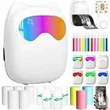 NLMWTI Mini Impresora Portátil para Movil, Impresora Fotográfica con LED de 7 Colores, BT Inalámbrico Impresora Térmica para Movil Impresora Fotos, para Lista Fotos Nota