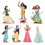 Disney Store Official, Princesas Disney, Set Figuras, 7 Piezas, Figuras de Mulán, Pocahontas, Mérida, Jasmine, Blancanieves, Aurora y Cenicienta, a Partir de 3 años
