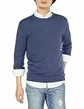 Amazon Essentials Jersey de Cuello Redondo de Manga Larga, 100% Algodón, Disponible en Tallas Grandes y Altas Hombre, Azul Mezcla, M