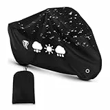 lompyeu Funda Moto, Funda Moto Impermeable Exterior Tejido Oxford 210D,protección UV, con candado y Correas antiviento,para Motos,Scooter(245x105x125 cm)