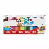 Carioca Rotuladores Joy Paperboard Wallet, rotuladores de colores para niños con punta fina, ideales para dibujar y colorear, súper lavables, colores surtidos, 36 unidades