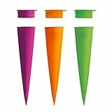 Lékué Ice Pop - Pack moldes de helado de tubo,silicona platino 4 x 4,8 x 20,2 cm, multicolor
