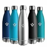 Vikaster Botella agua, 500ml Botella agua acero inoxidable, Mantener 12H Caliente/24 Frío, Termo Sin BPA, Botella termica Niños, Adultos, Deporte, Oficina, Exteriores