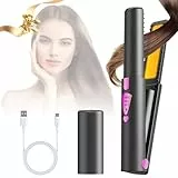 Bwaliffury Plancha de Pelo Profesional,Plancha Pelo Inalámbrica 4500mAh,160-200°C,Calentamiento Rápido,Elimina El Encrespamiento,Plancha de Pelo Portátil Recargable con Guante Anti-escaldaduras