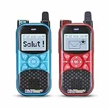VTech Kidi Talkie Explorer Azul y Rojo, Talkie-Walkies Niños con antorcha, Comunicación cifrada Segura, Alcance de 200 Metros, Regalo para niños a Partir de 4 años, Contenido en francés