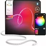 Philips Hue Tira LED Flux 3 m, 1200 lm, color y ambiente vibrante, iluminación interior flexible, mezcla de color Chromasync™, RGBWWIC, cortable, ampliable, reutilizable, control por aplicación y voz