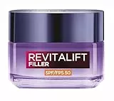 L'Oréal Paris Revitalift Filler Crema de Día Rellenadora con Protección Solar SPF 50, Anti-arrugas, Con Ácido Hialurónico. Inspirado en Cosmética Coreana. Acabado no graso, 50ml