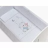 Interbaby - Set Edredón Columpio Interbaby Azul - Blanco Cuna 60 x 120 cm. (3 piezas)