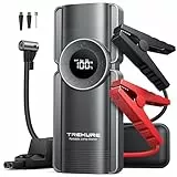 Arrancador de Baterias de Coche 4000A, 150 PSI Inflador, 12V Arrancador de Baterias de Coches (para 8.5L Gas o 8.0L Diesel) Jump Starter con Pantalla LCD, Luz LED