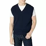 Amazon Essentials Chaleco Holgado con Cuello en V para Hombre, Color Azul Marino, Talla XL