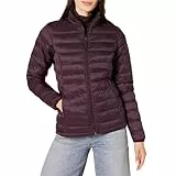 Amazon Essentials Chaqueta Acolchada Ligera de Manga Larga, Plegable, Resistente a la Lluvia (Disponible en Tallas Grandes) Mujer, Burdeos, M