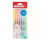 Kores - Bolígrafos de tinta azul con temática pastel - K0R-M Bolígrafos pastel, 1 mm, triangular, tinta azul semigel - Suministros de vuelta a la escuela, manualidades y bolígrafos de escritura,
