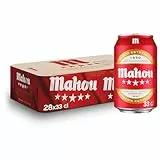 Mahou 5 Estrellas, Pack de 28 Latas x 33 cl, Cerveza Especial Dorada Lager Con Sabor 5 Estrellas, 5.5% Volumen de Alcohol