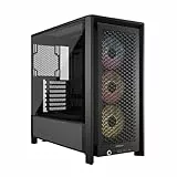 CORSAIR Frame 4000D RS ARGB Caja Modular ATX Mid–Tower para PC – Alto Flujo de Aire, 3 Ventiladores RS ARGB preinstalados, ASUS BTF, MSI Project Zero, Gigabyte Project Stealth – Negro
