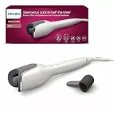 Philips Rizador de Pelo Automatico, con Tecnologia Moisture Protect, Iones, Placas Ceramicas con Keratina, 27 opciones de rizado, BHB878/00, Blanco