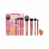 Real Techniques Kit de esponjas de maquillaje Everyday Essentials, brochas de maquillaje y esponja mezcladora de maquillaje, para base, colorete, bronceador, juego de 5 piezas
